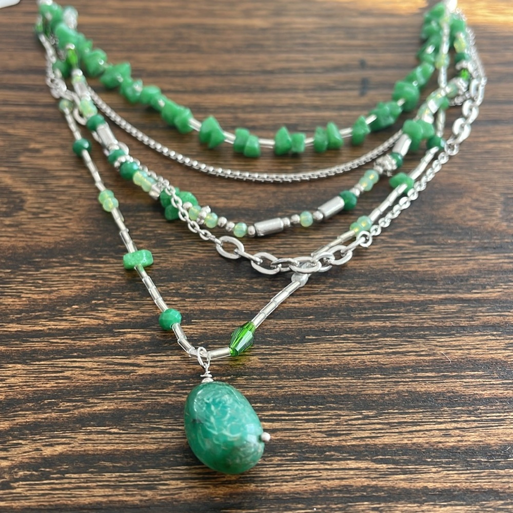 Free People Green Beaded Necklace - Picture 3 of 4